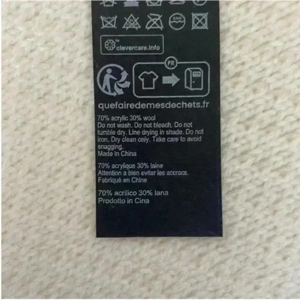 AllSaints Rib Pattern Scarf in Chalk NWT - Picture 4 of 5